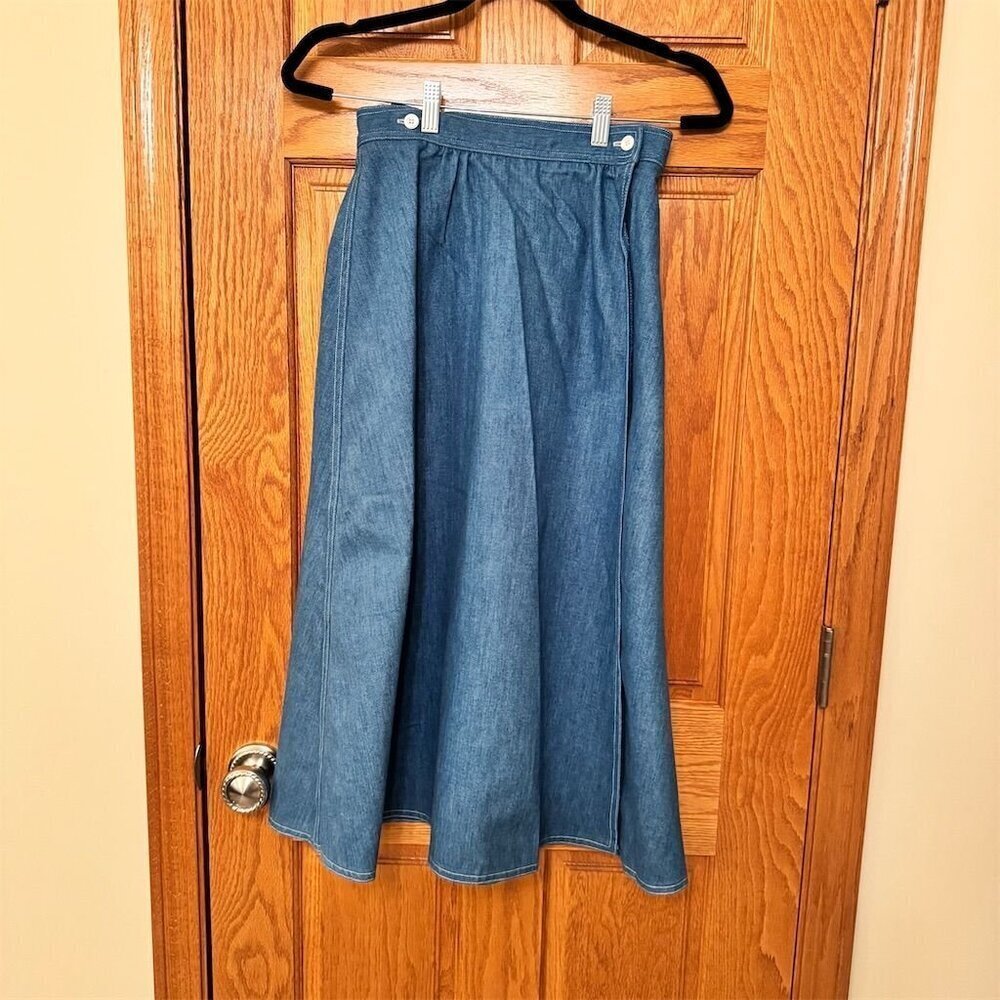 America The Beautiful Youth Girls Size 12 Blue High Waist A-Line Maxi Skirt